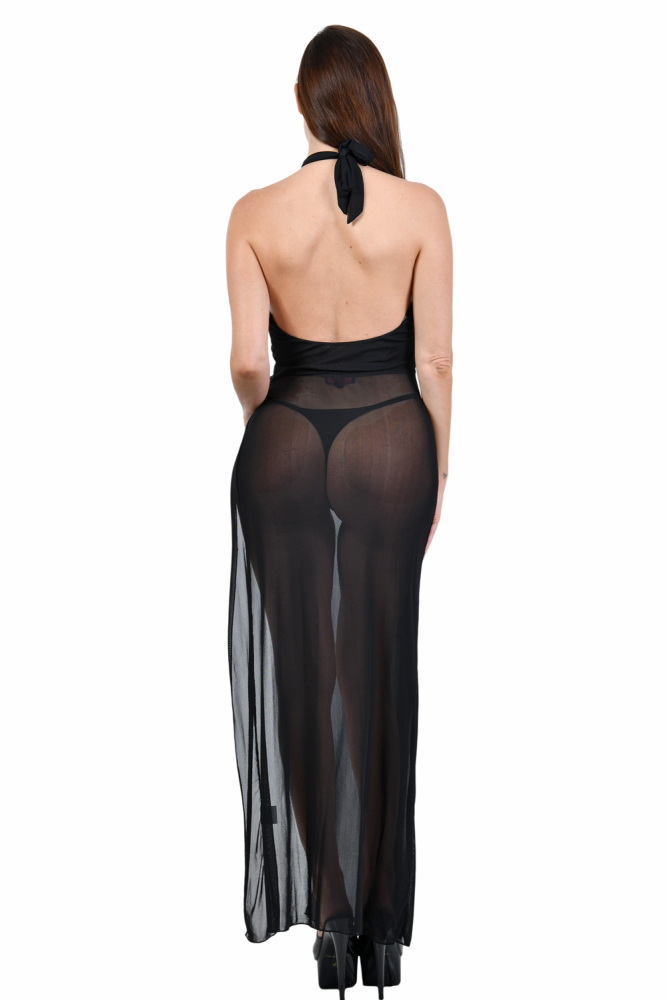 Robe longue croisée avec fente à l’avant