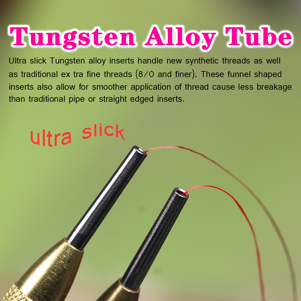 ICERIO Fly Tying Tools Bobbin Holders Tungsten Alloy Tube Fishing Fly Wire Thread Winding Tools