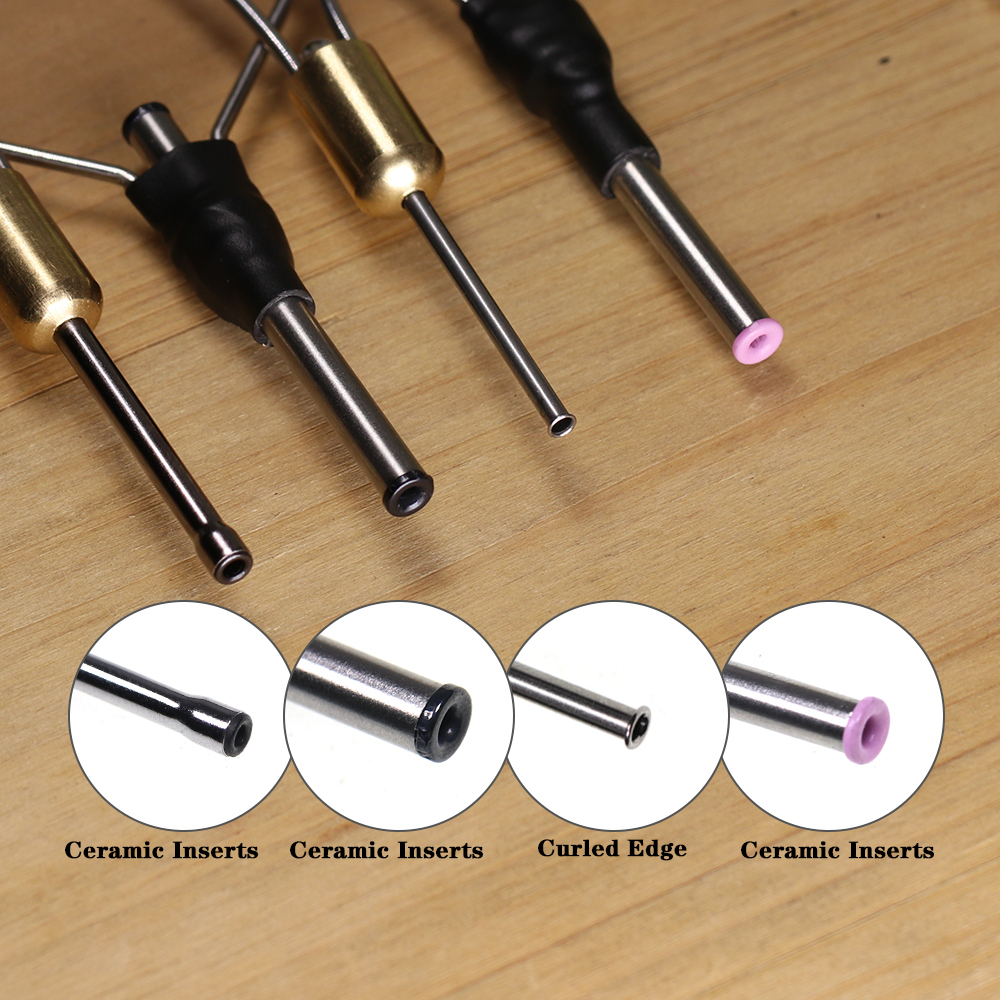 ICERIO Fly Tying Tools Bobbin Holders Ceramic Inserts Tube Fishing Fly Wire Thread Winding Tools