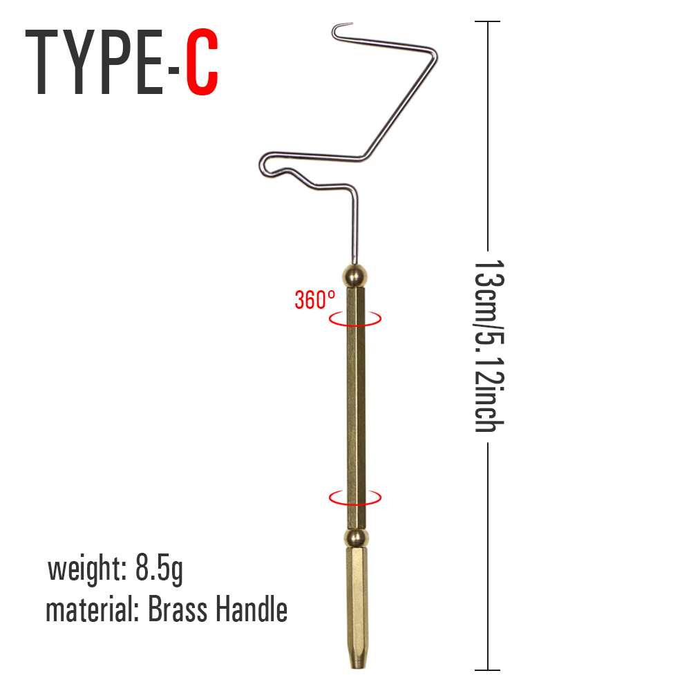 ICERIO Fly Tying Tools Hexagonal Brass Handle Thread Whip Finisher