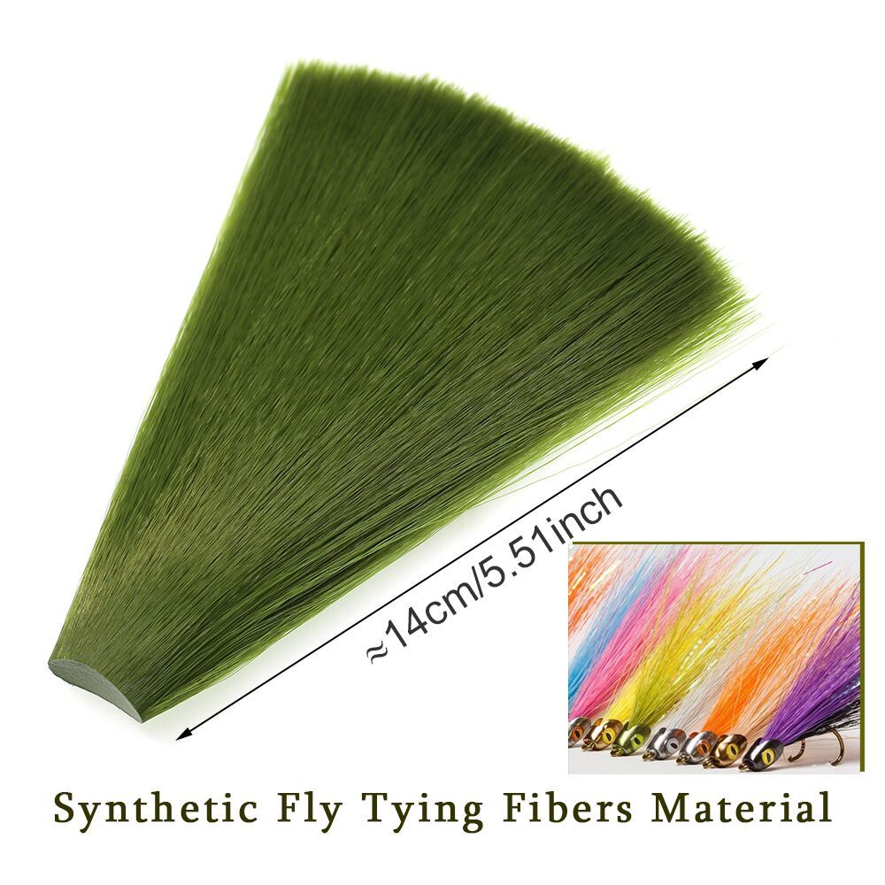 ICERIO 1PC Tapered Synthetic Faux Bucktail Fly Tying Fibers for Clouser Minnows Streamers Nymph Mayfly Poppers Jig Hook Lures