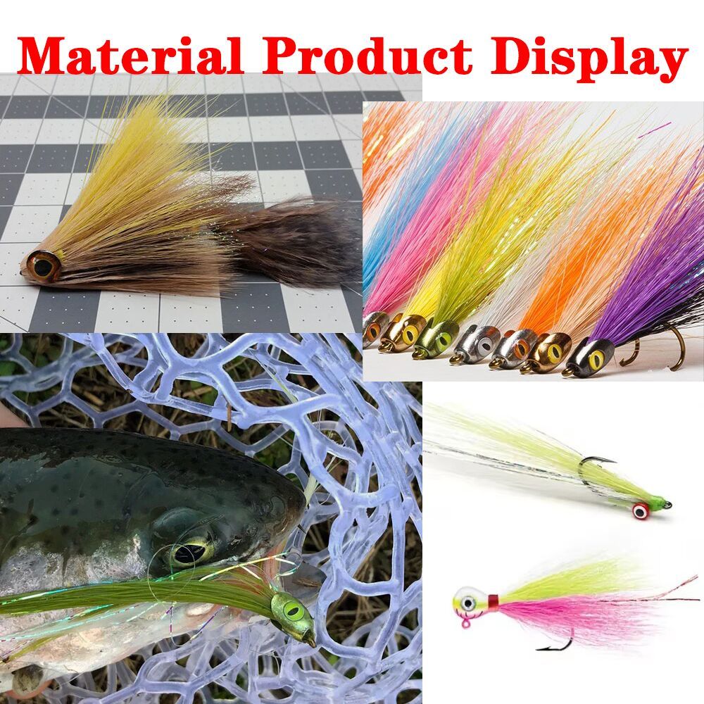 ICERIO 1PC Tapered Synthetic Faux Bucktail Fly Tying Fibers for Clouser Minnows Streamers Nymph Mayfly Poppers Jig Hook Lures