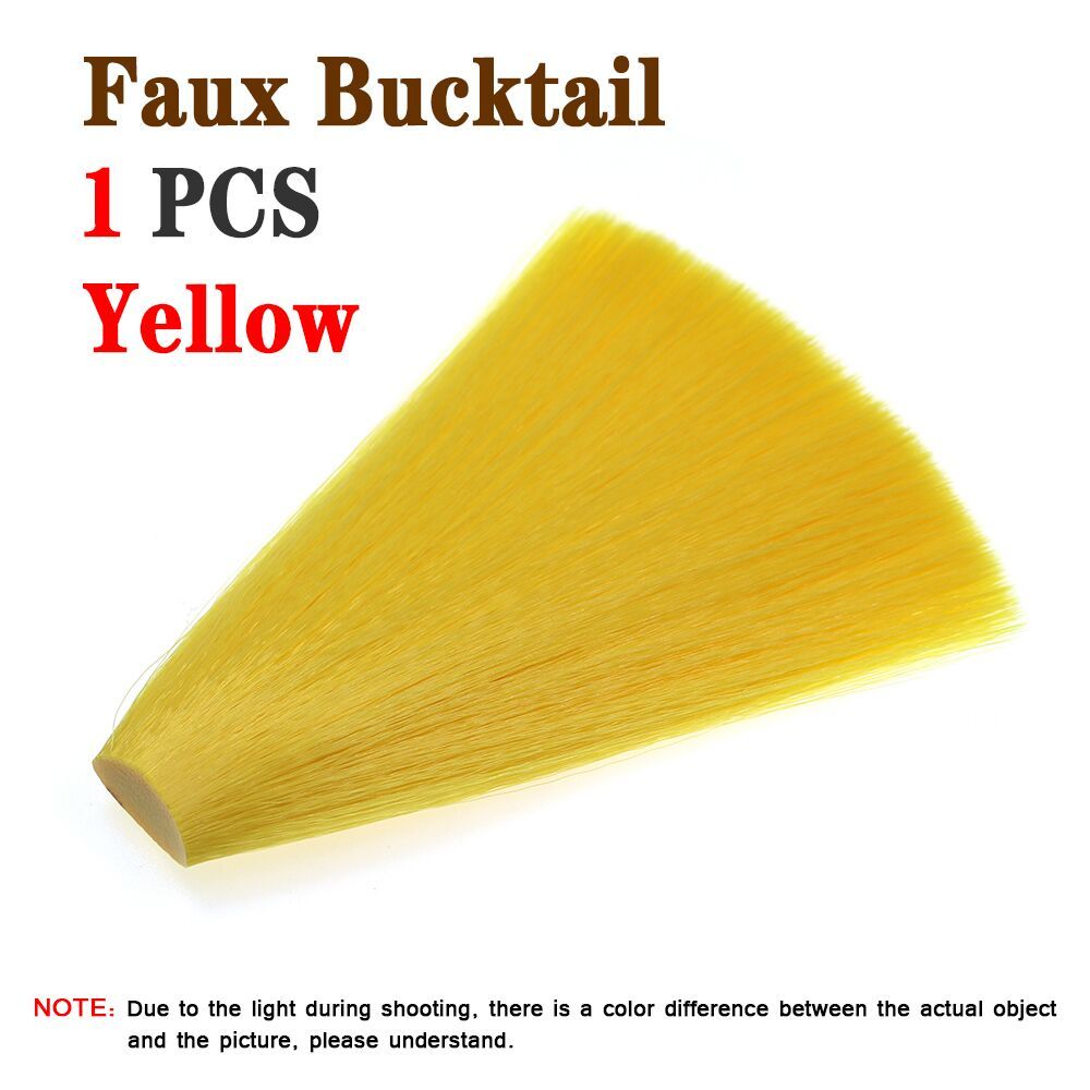ICERIO 1PC Tapered Synthetic Faux Bucktail Fly Tying Fibers for Clouser Minnows Streamers Nymph Mayfly Poppers Jig Hook Lures