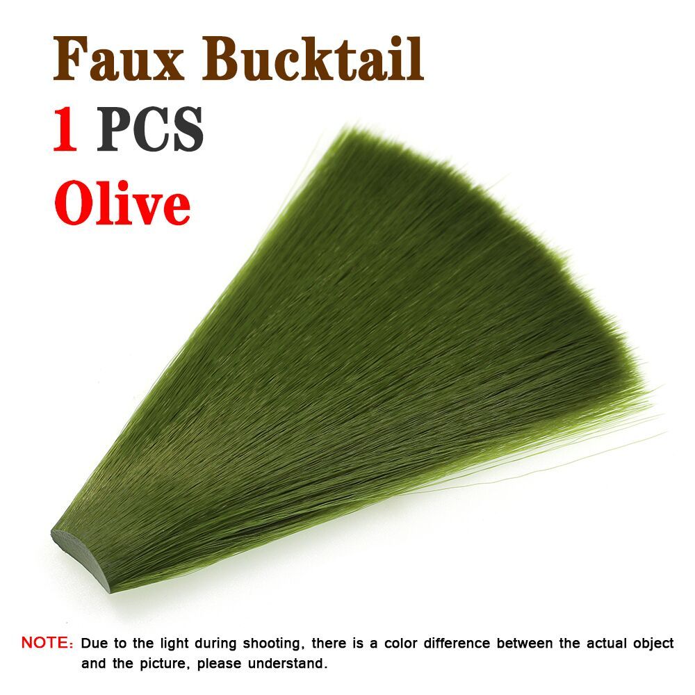 ICERIO 1PC Tapered Synthetic Faux Bucktail Fly Tying Fibers for Clouser Minnows Streamers Nymph Mayfly Poppers Jig Hook Lures