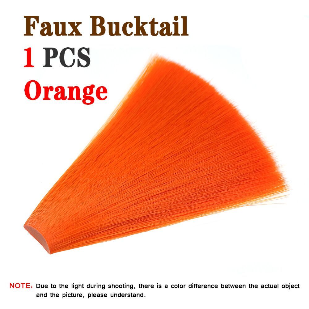 ICERIO 1PC Tapered Synthetic Faux Bucktail Fly Tying Fibers for Clouser Minnows Streamers Nymph Mayfly Poppers Jig Hook Lures