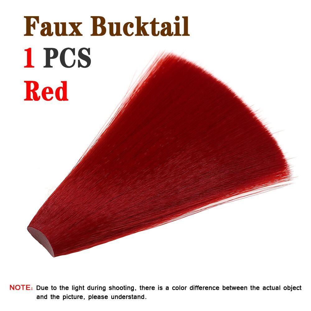 ICERIO 1PC Tapered Synthetic Faux Bucktail Fly Tying Fibers for Clouser Minnows Streamers Nymph Mayfly Poppers Jig Hook Lures