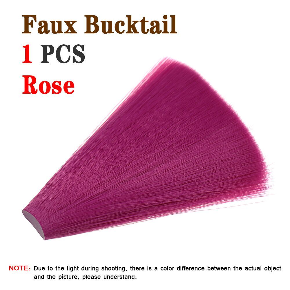 ICERIO 1PC Tapered Synthetic Faux Bucktail Fly Tying Fibers for Clouser Minnows Streamers Nymph Mayfly Poppers Jig Hook Lures