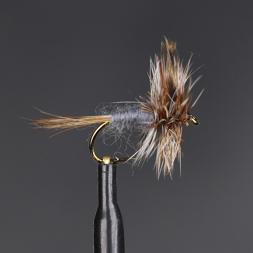 ICERIO 20PCS/BOX Adams Dry Fly Hook Artificial Trout Fishing Lure Bait Adult Mayfly Flying Caddis or Midge Fishing Flies