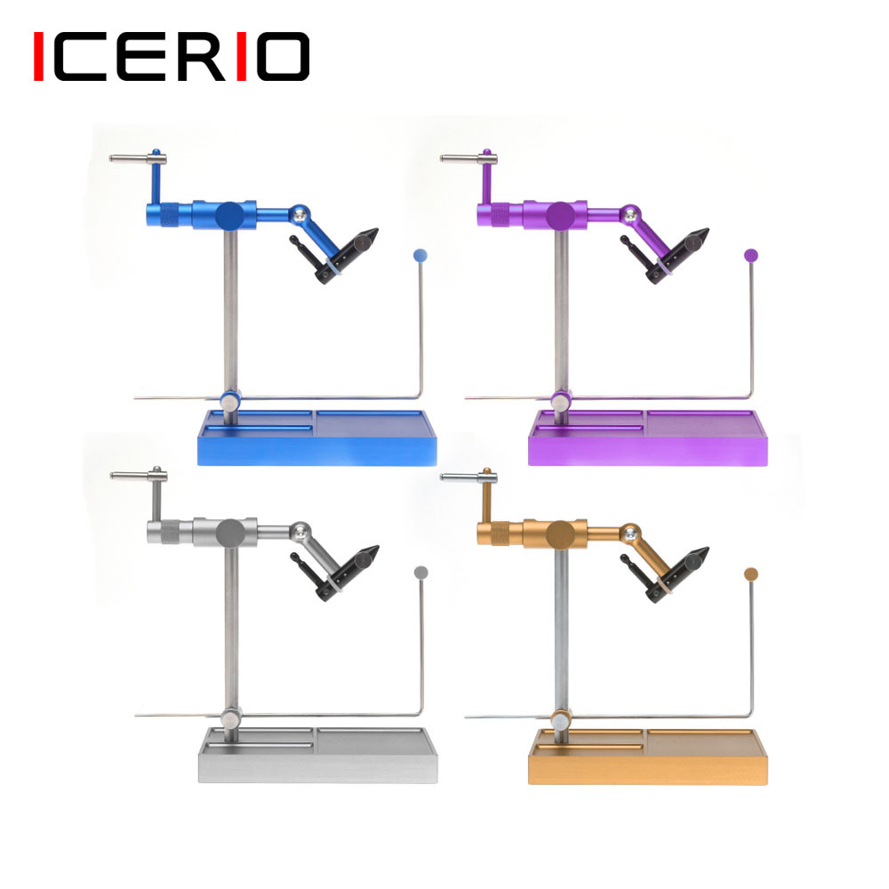 ICERIO 360° Rotary Fly Tying Vise with Base Solid Stable Artificial Fly Tying Devise Fly Making Tool Fishing Bait Making Tools for Fly Fishing