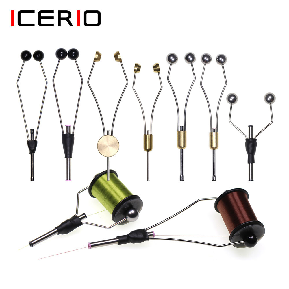 ICERIO Fly Tying Tools Bobbin Holders Ceramic Inserts Tube Fishing Fly Wire Thread Winding Tools