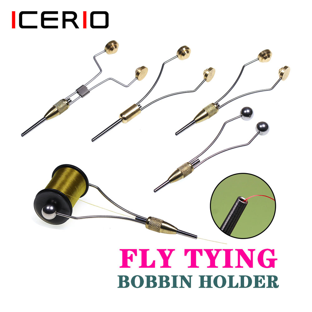 ICERIO Fly Tying Tools Bobbin Holders Tungsten Alloy Tube Fishing Fly Wire Thread Winding Tools