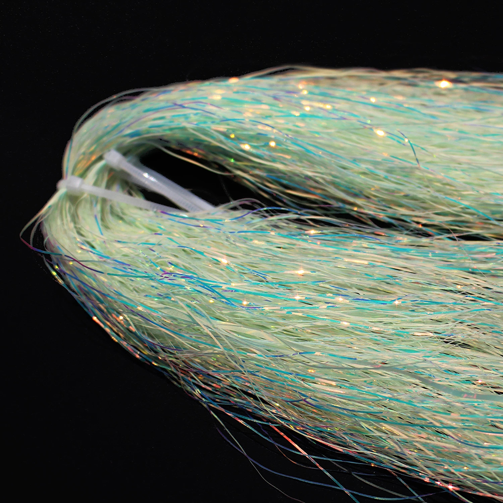 ICERIO 2Packs Synthetic Mylar Fiber Luminous Fly  Tying Material for Pike Trout Salmon Streamers Jig Fishing Hook Lure Making