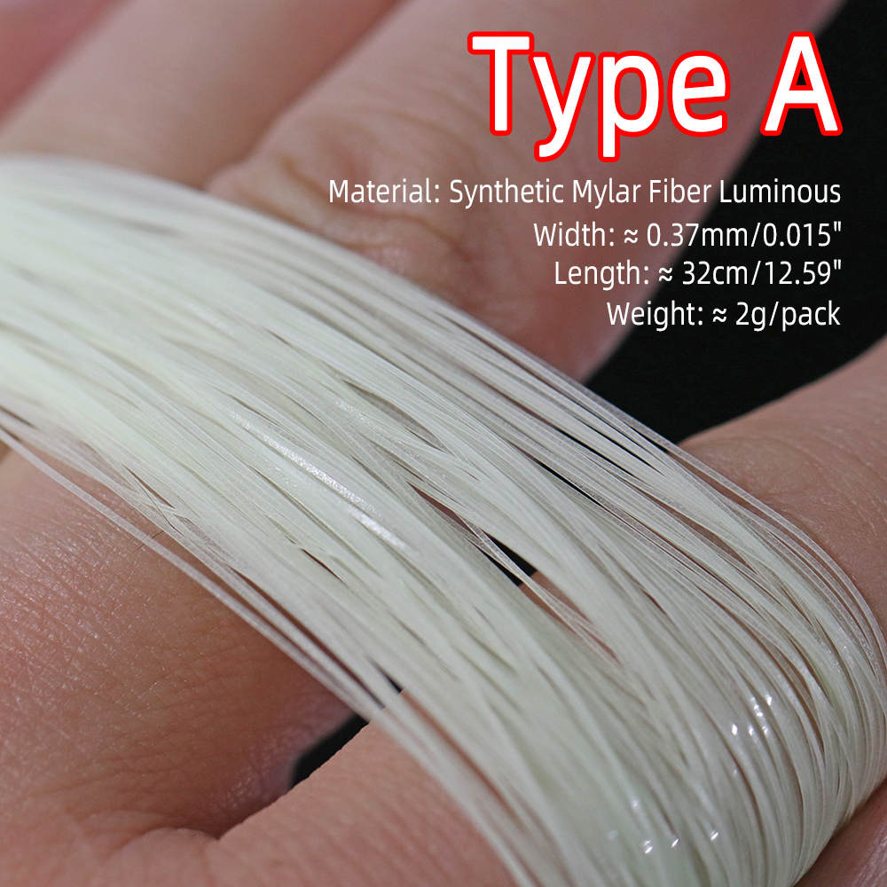 ICERIO 2Packs Synthetic Mylar Fiber Luminous Fly  Tying Material for Pike Trout Salmon Streamers Jig Fishing Hook Lure Making