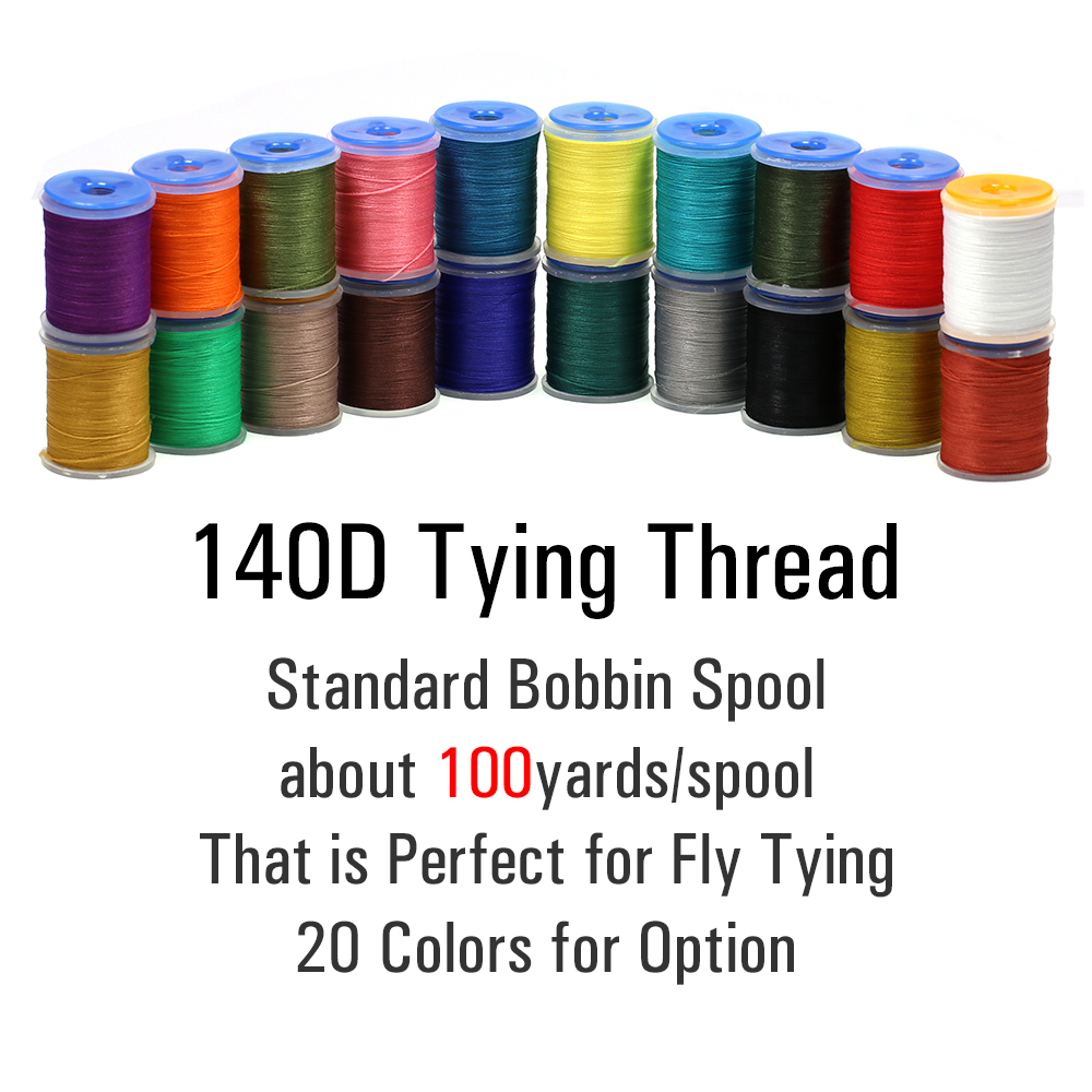 ICERIO 140D Fly Tying Thread Non Waxed Fly Tying Wires Materials Kits Fly Tying Tieing Supplies for Dry Wet Flies with Bobbin Holder