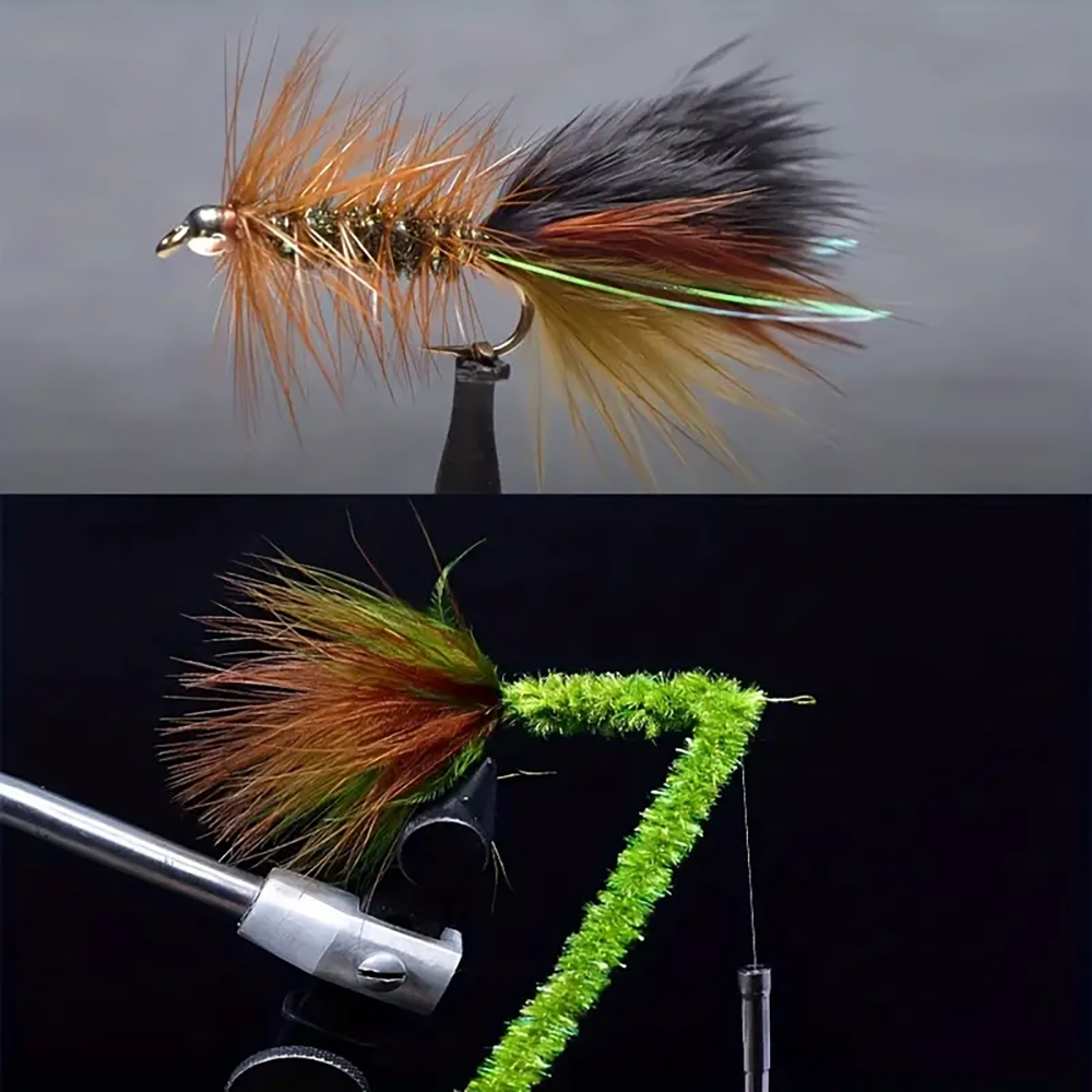 ICERIO 2meters/pack Fly Tying Materials Ice Dub Chenille Sparkly Yarn for Woolly Bugger Flashy Body Trout Fishing Fly Bait