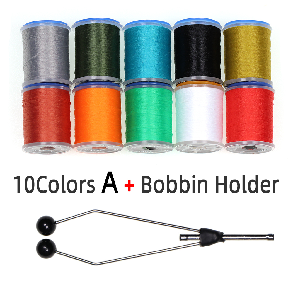 ICERIO 140D Fly Tying Thread Non Waxed Fly Tying Wires Materials Kits Fly Tying Tieing Supplies for Dry Wet Flies with Bobbin Holder