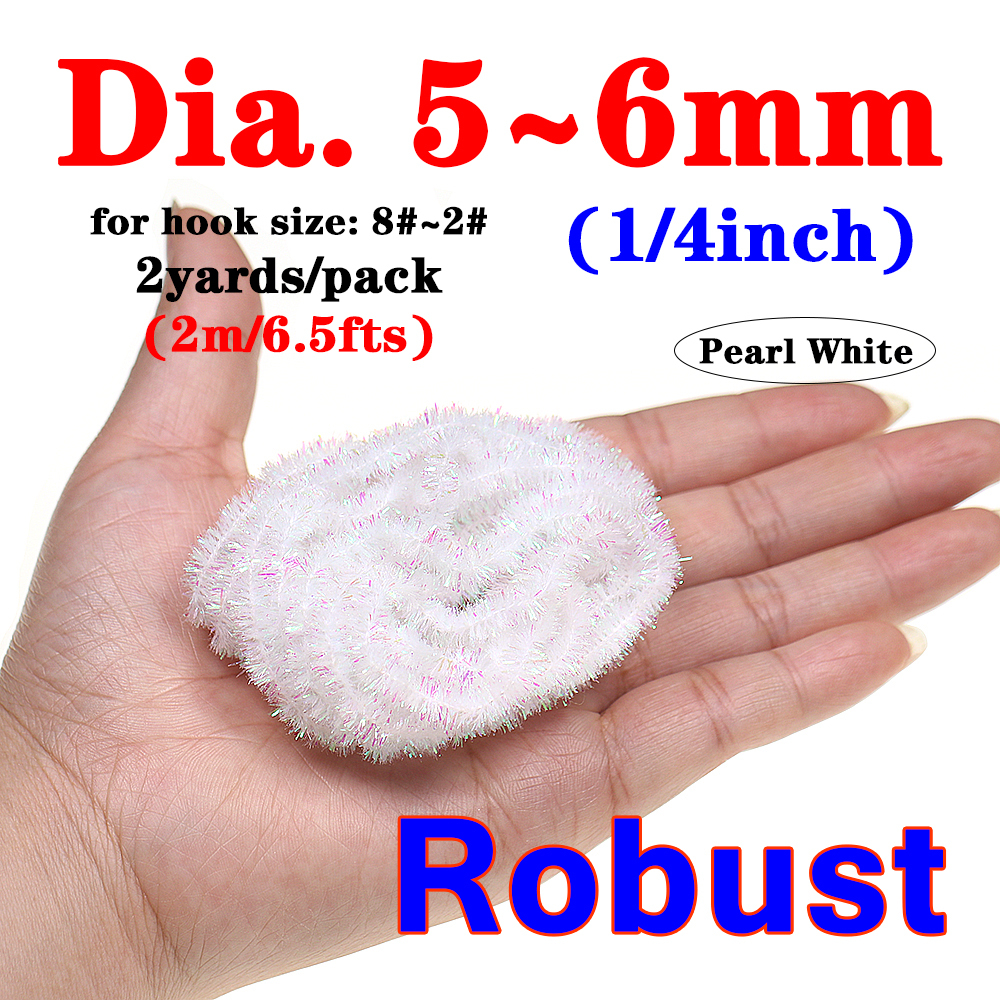 ICERIO 2meters/pack Fly Tying Materials Ice Dub Chenille Sparkly Yarn for Woolly Bugger Flashy Body Trout Fishing Fly Bait
