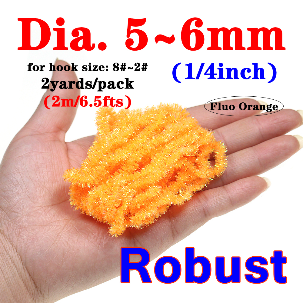 ICERIO 2meters/pack Fly Tying Materials Ice Dub Chenille Sparkly Yarn for Woolly Bugger Flashy Body Trout Fishing Fly Bait