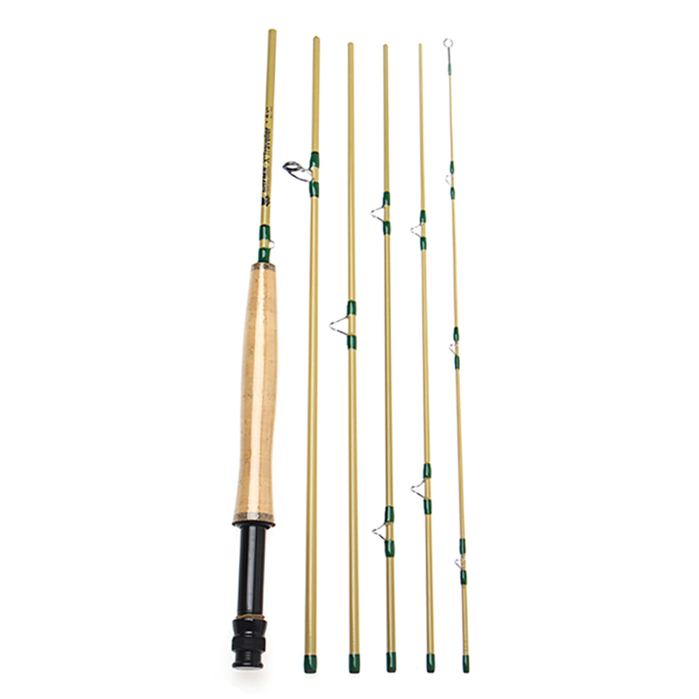 ICERIO X' Traveller 6 Setions 8FT 4WT Carbon Fiber Fly Fishing Rod For Lake Stream TroutFishing Fast Action Lightweight Portable