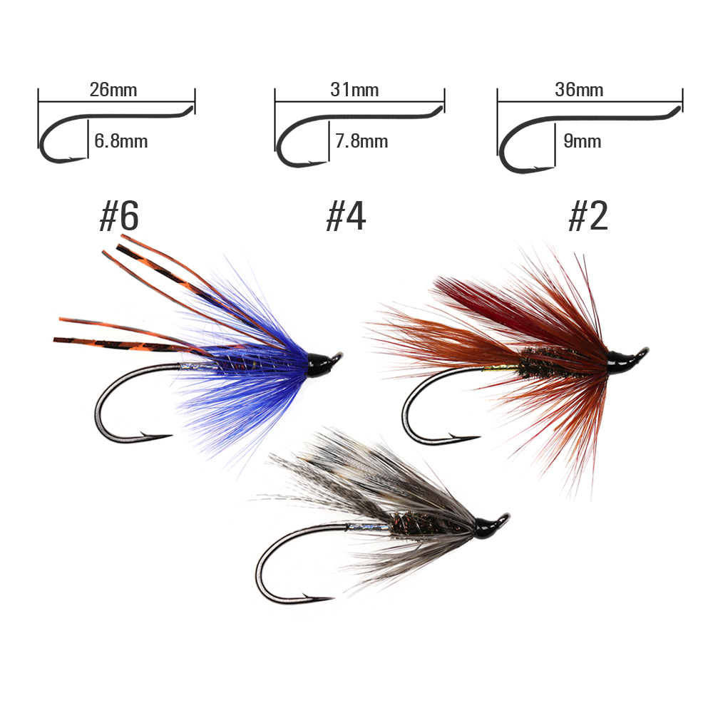 ICERIO 6PCS Mix Fly Fishing Classical Single Hook Steelhead Salmon Fly Trout Lure Baits