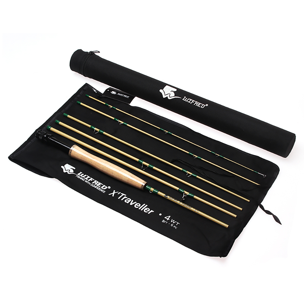 ICERIO X' Traveller 6 Setions 8FT 4WT Carbon Fiber Fly Fishing Rod For Lake Stream TroutFishing Fast Action Lightweight Portable