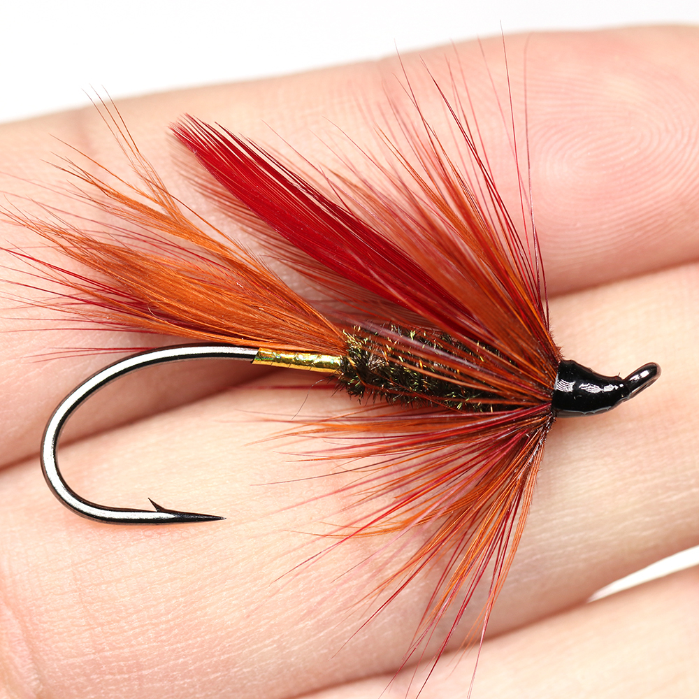 ICERIO 6PCS Mix Fly Fishing Classical Single Hook Steelhead Salmon Fly Trout Lure Baits