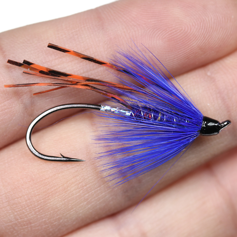 ICERIO 6PCS Mix Fly Fishing Classical Single Hook Steelhead Salmon Fly Trout Lure Baits