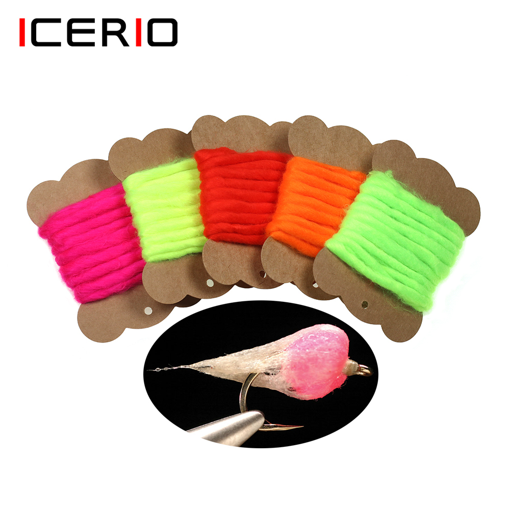 ICERIO 1 Bag Soft Fluffy Egg Yarn Fly Tying Egg Yarn Hydrophobic Tying Egg flies Glo Bugs Dry fly Streamer Flies Fly Tying Material