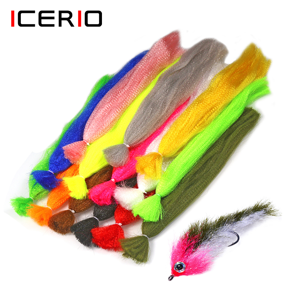 ICERIO 1 Pack Fuzzy Slinky Fiber Fly Tying Synthetic Material Streamer Minnow Pike Musky Jig Lures Tying Fibre