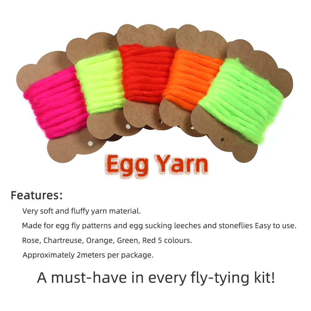 ICERIO 1 Bag Soft Fluffy Egg Yarn Fly Tying Egg Yarn Hydrophobic Tying Egg flies Glo Bugs Dry fly Streamer Flies Fly Tying Material
