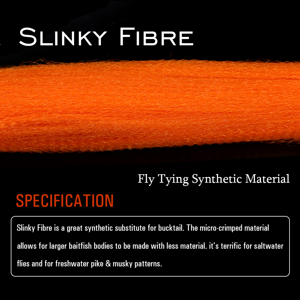 ICERIO 1 Pack Fuzzy Slinky Fiber Fly Tying Synthetic Material Streamer Minnow Pike Musky Jig Lures Tying Fibre