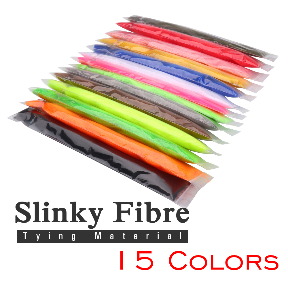 ICERIO 1 Pack Fuzzy Slinky Fiber Fly Tying Synthetic Material Streamer Minnow Pike Musky Jig Lures Tying Fibre