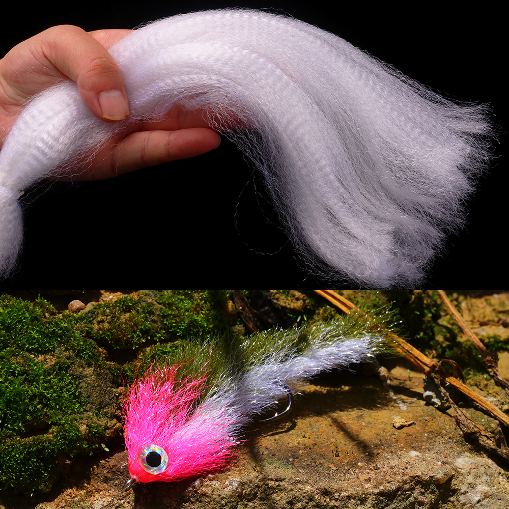 ICERIO 1 Pack Fuzzy Slinky Fiber Fly Tying Synthetic Material Streamer Minnow Pike Musky Jig Lures Tying Fibre