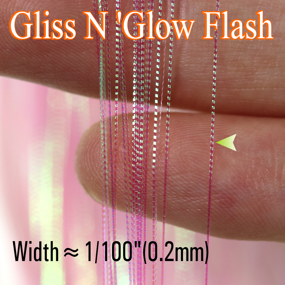 ICERIO 1 Pack Gliss Glow Corrugated Flash Strands Flashabou Tinsel Saltwater Fishing Lure Bait Bass Trout Fly Tying Material
