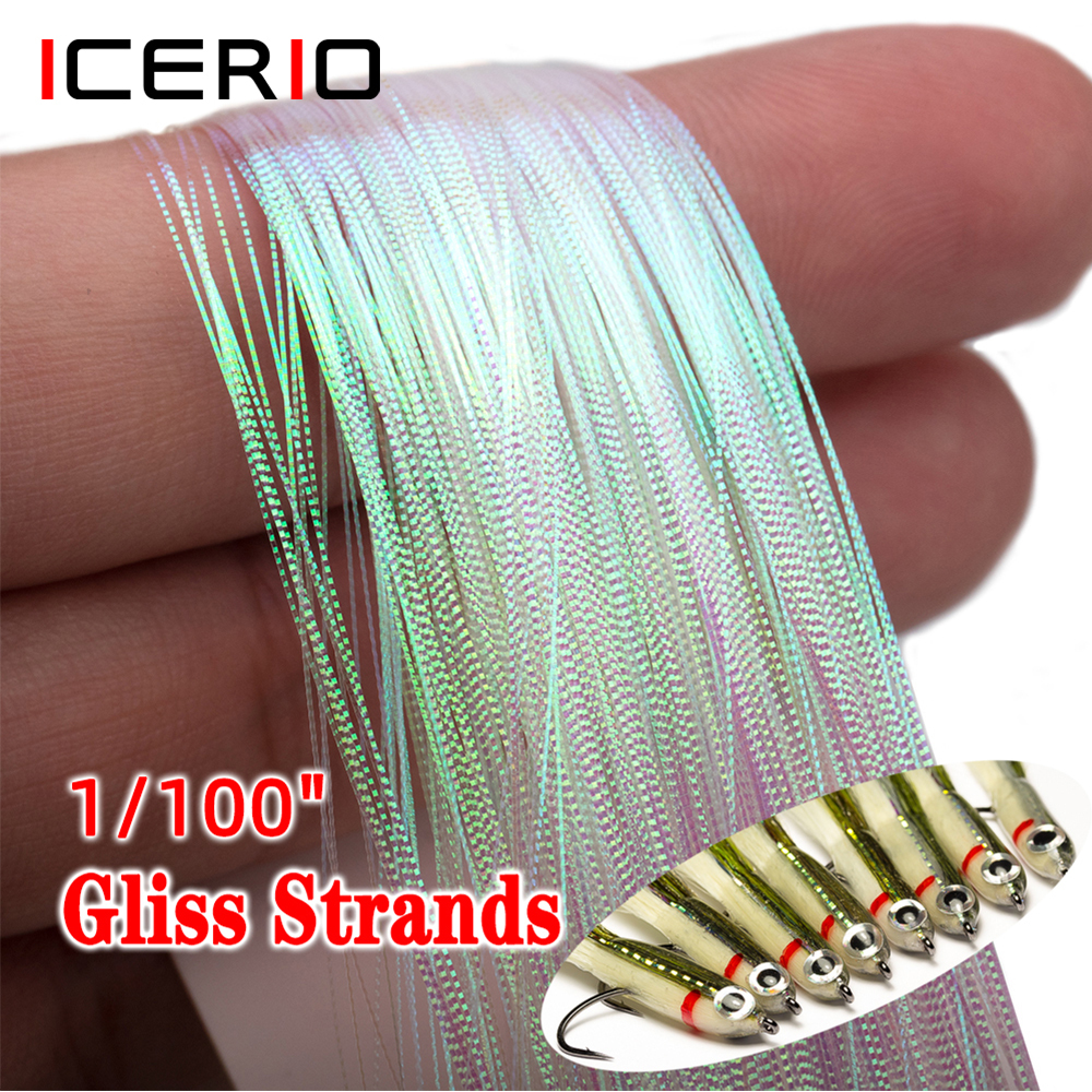 ICERIO 1 Pack Gliss Glow Corrugated Flash Strands Flashabou Tinsel Saltwater Fishing Lure Bait Bass Trout Fly Tying Material