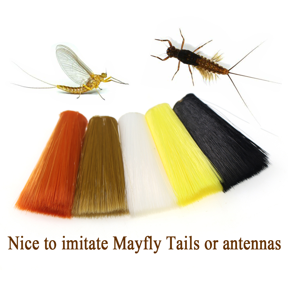 ICERIO Tapered Nylon Fibers for Dry Wet Nymphs Mayfly Tails Fly Tying Material Nylon Ultra Fine Fibers Tails Synthetic Material