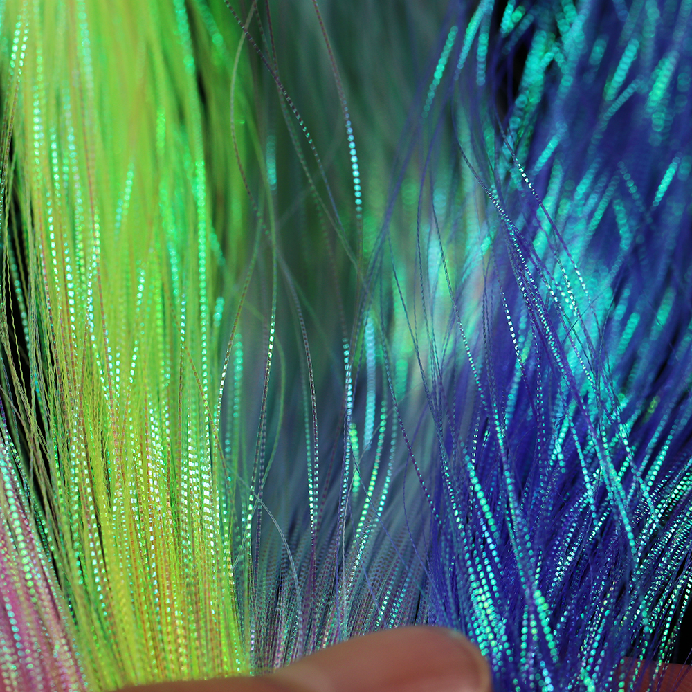 ICERIO 1 Pack Gliss Glow Corrugated Flash Strands Flashabou Tinsel Saltwater Fishing Lure Bait Bass Trout Fly Tying Material
