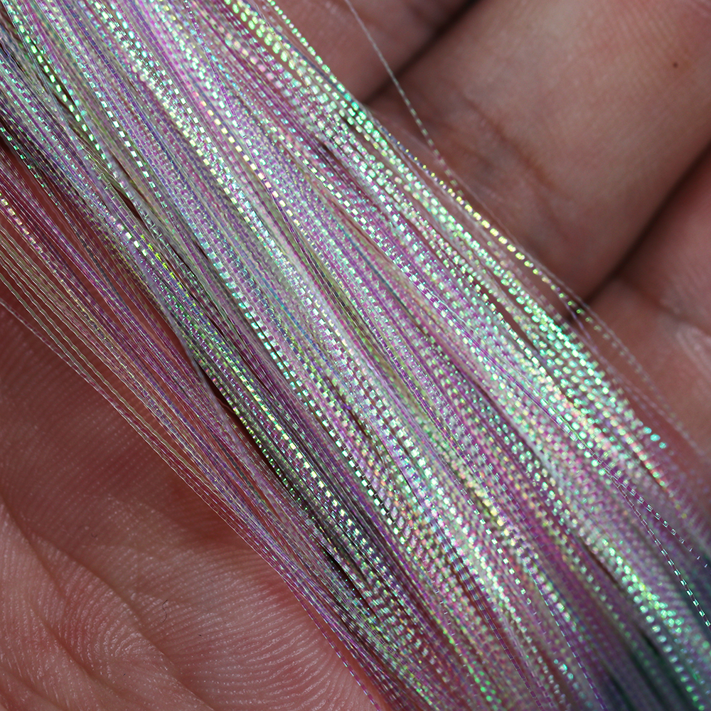 ICERIO 1 Pack Gliss Glow Corrugated Flash Strands Flashabou Tinsel Saltwater Fishing Lure Bait Bass Trout Fly Tying Material