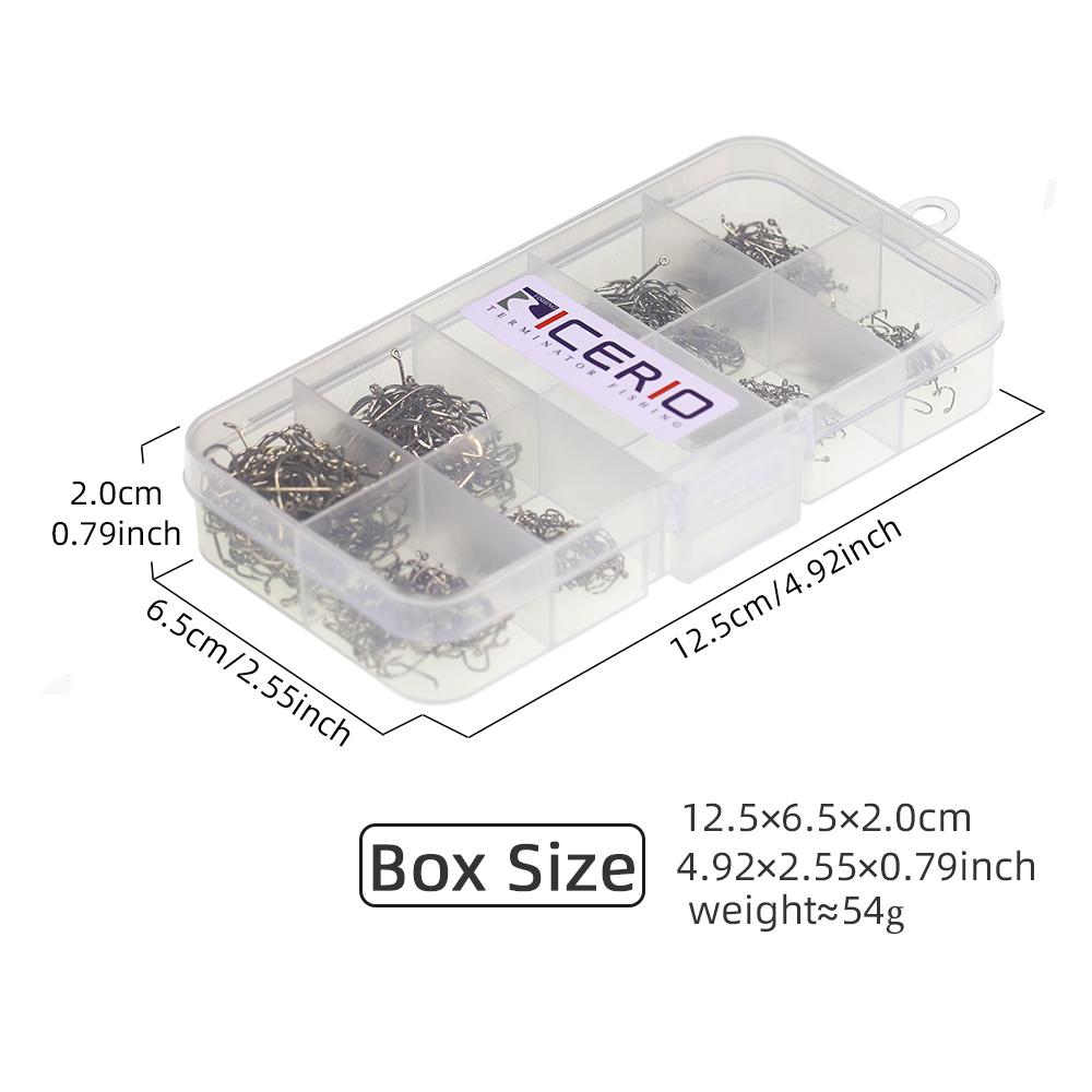 ICERIO 800pcs Mix Size Fly Tying Hook High Carbon Steel Dry Fly Hook for Fly Fishing Flies Trout Fishing Lure Bait