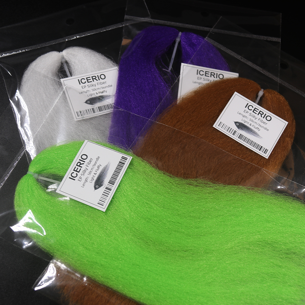 ICERIO 1Pack Soft EP Silky Fiber Light Fluffy Minnow Baitfish Streamer Fly Tying Materials Fly Bait Long Hair Fiber