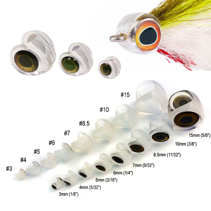 ICERIO 30PCS Fly Tying Fish Skull Fish Masks with 3D Eyes for Making Streamer Pike Bass Trout Lures Saltwater Fly Tying Material