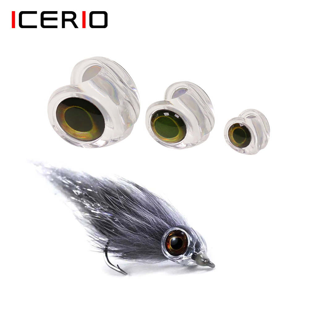 ICERIO 30PCS Fly Tying Fish Skull Fish Masks with 3D Eyes for Making Streamer Pike Bass Trout Lures Saltwater Fly Tying Material