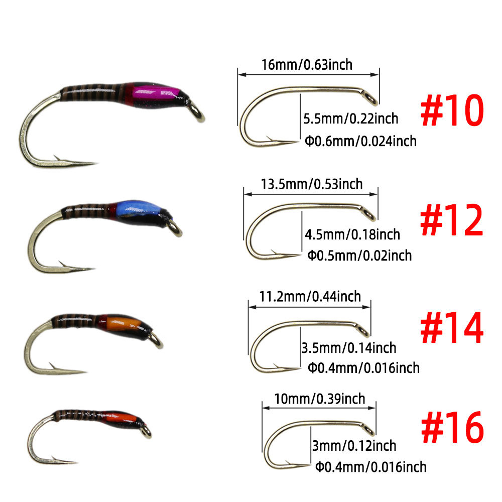 #10 #12 #14 #16 Epoxy Buzzer Midge Nymph Fly