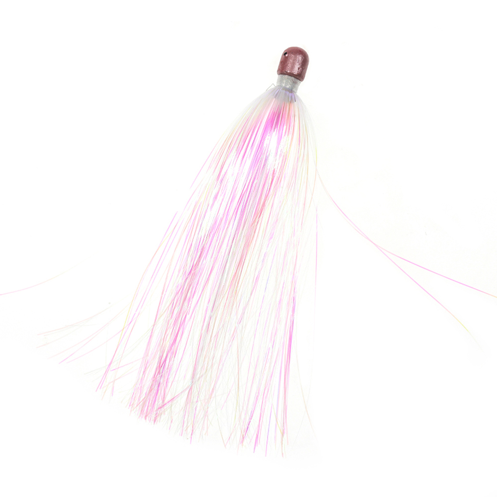 Saltwater Fishing Teasers Mylar Flash Tail Heavy Duty Jig Head Trolling Lure Bait for Fluke Rig Flounder Rig 6 Colors