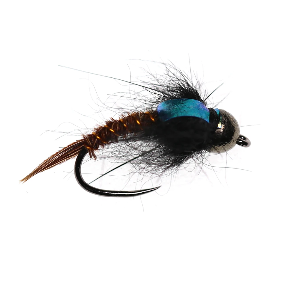 #8 #10 #12 Tungsten Bead Head Barbless Jig Hook Flash Back Pheasant Tail Nymph