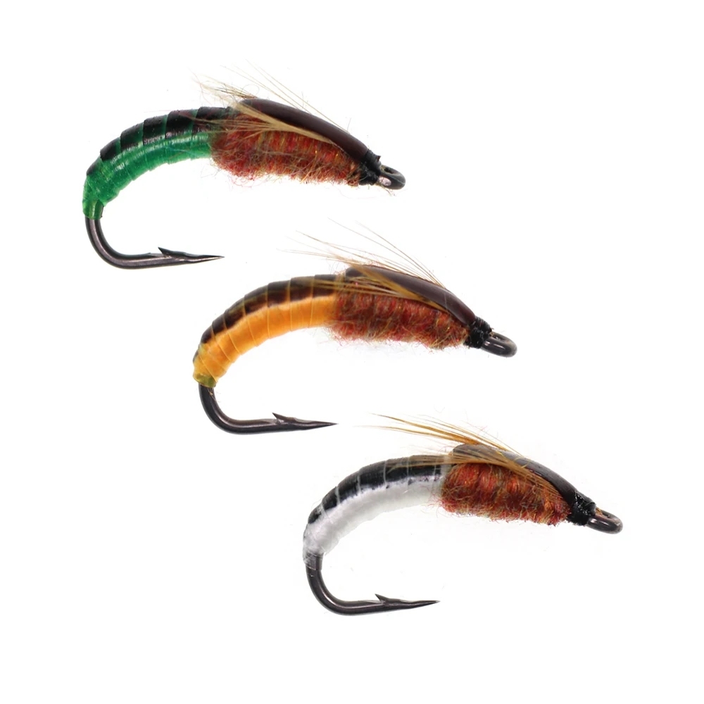Realistic Nymph Scud Fly for Trout Fishing Nymph Artificial Insect Bait Lure Caddis Nymph Fishing Fly