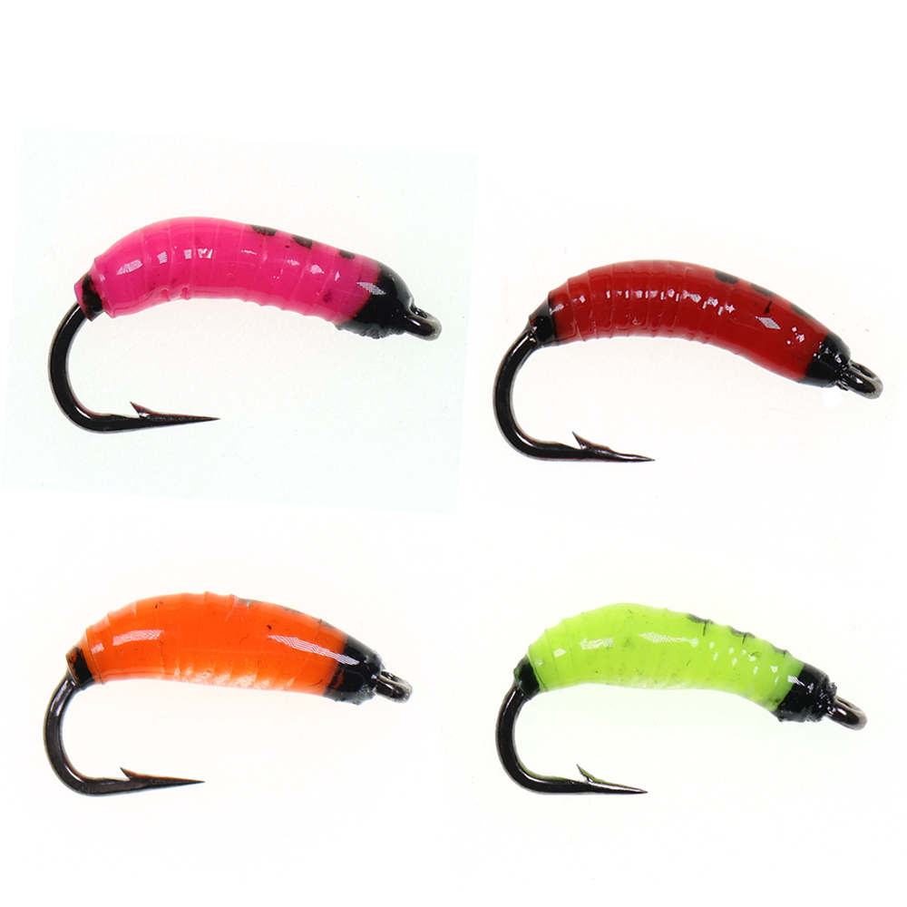 Epoxy Nymph Scud Bug Worm Flies Caddis Larvae Rocky River Trout Bass Fishing Flies Artificial Insect Bait Lure