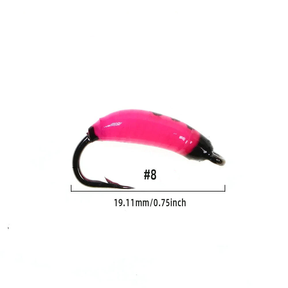 Epoxy Nymph Scud Bug Worm Flies Caddis Larvae Rocky River Trout Bass Fishing Flies Artificial Insect Bait Lure