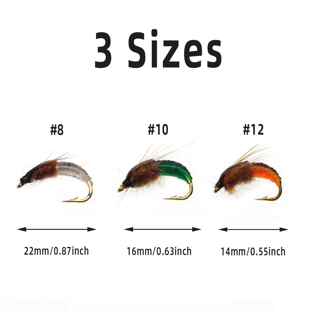 Realistic Nymph Scud Fly for Trout Fishing Nymph Artificial Insect Bait Lure Caddis Nymph Fishing Fly