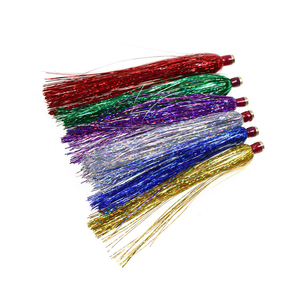 8.5cm/3.35inch Long Holographic Mylar Flash Sliding Tube Teasers Fly